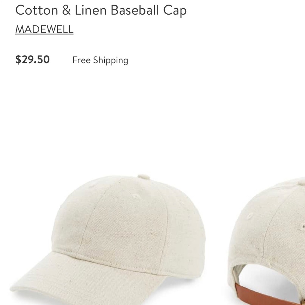 Madewell cotton and linen baseball cap